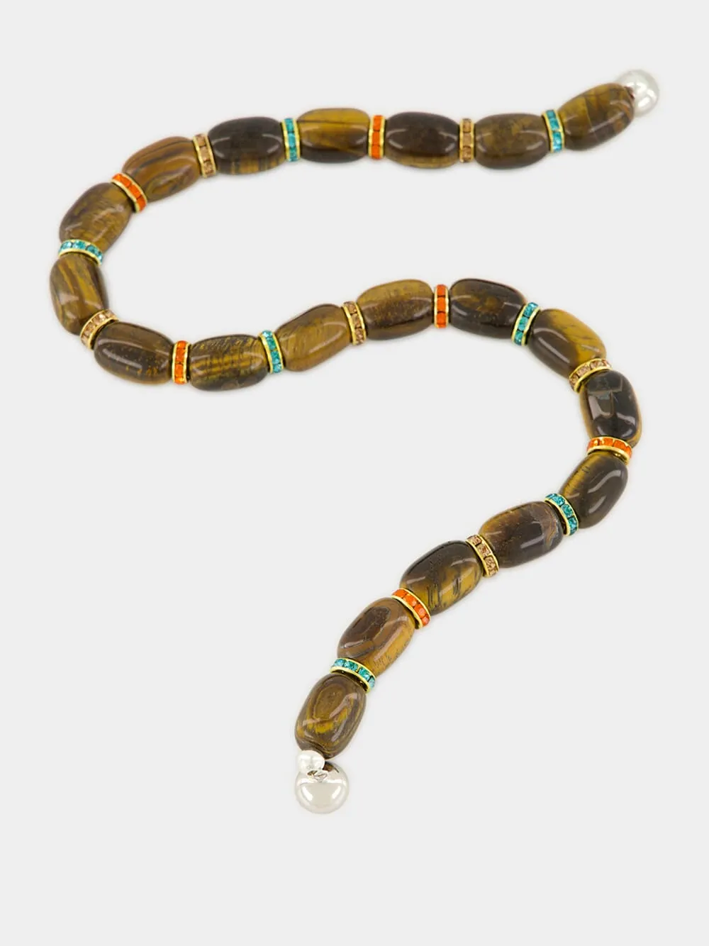 Brown Donna Tiger Eye Beaded Necklace sold by Fashion Clinic product image thumbnail 3