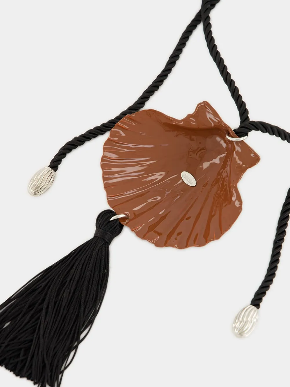 Brown Pillar Shell Cord Necklace sold by Fashion Clinic product image thumbnail 3