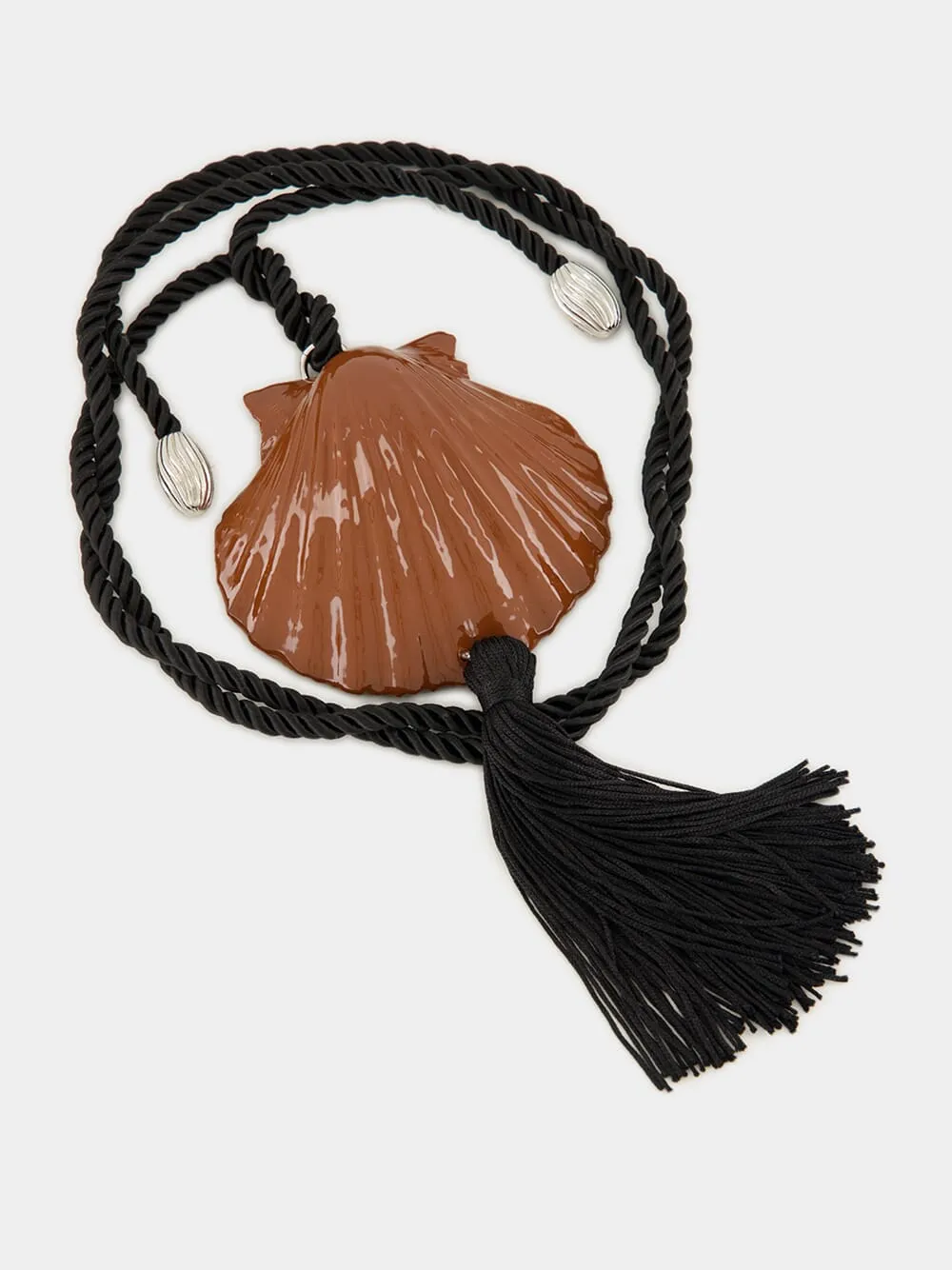 Brown Pillar Shell Cord Necklace sold by Fashion Clinic product image thumbnail 4