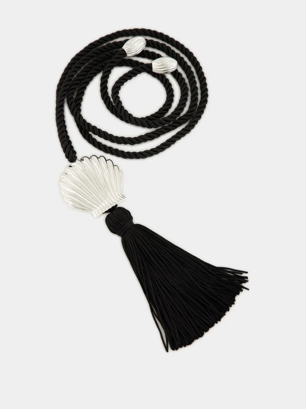 Black Éze Silver Shell Cord Necklace sold by Fashion Clinic product image thumbnail 4