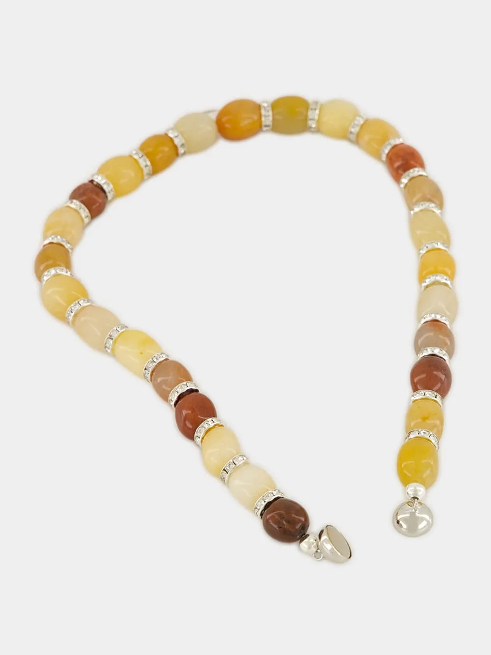 Yellow Odette Natural Aventurine Beaded Necklace sold by Fashion Clinic product image thumbnail 3