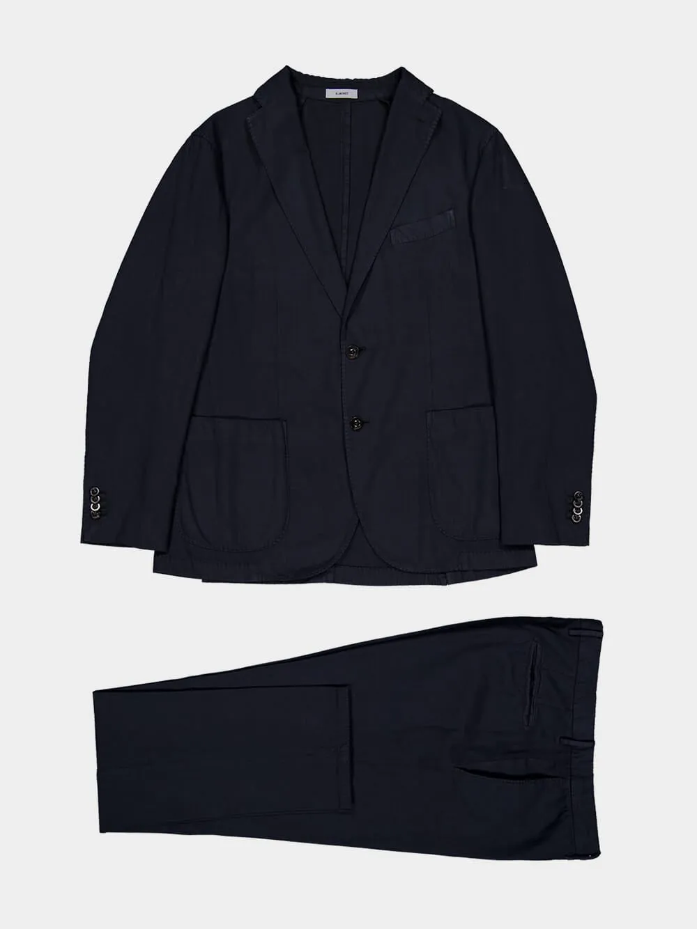 Navy Blue Cotton-Linen Full Suit sold by Fashion Clinic product image thumbnail 5