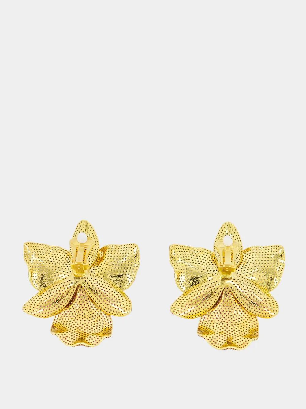 Gold-Plated Singapore Orchids Earrings sold by Fashion Clinic product image thumbnail 2