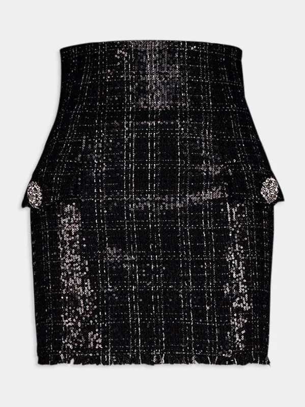Sequined Tweed Mini Skirt sold by Fashion Clinic
