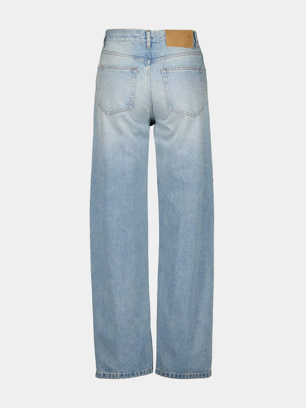 Light Blue High-Waisted Denim Trousers sold by Fashion Clinic product image thumbnail 3