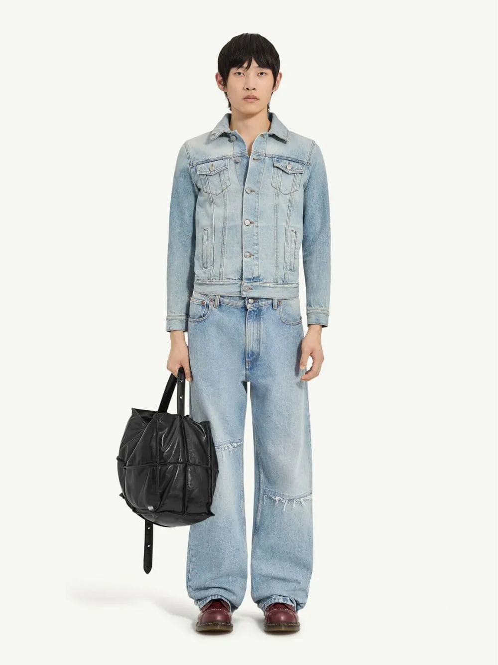 Light Blue High-Waisted Denim Trousers sold by Fashion Clinic product image thumbnail 2