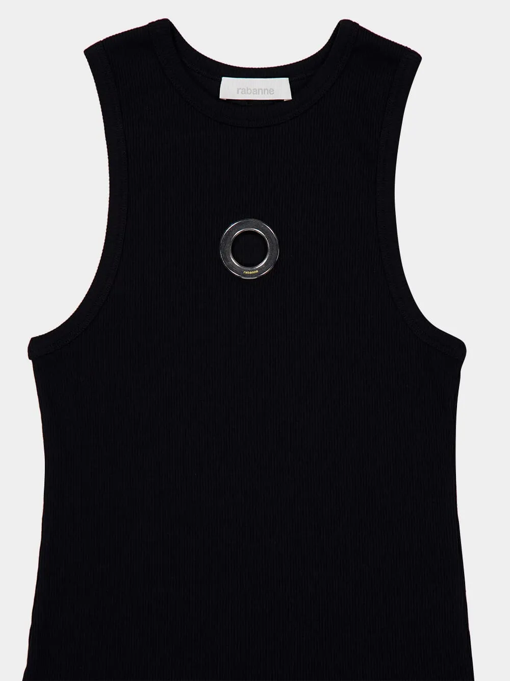 Black Cotton Tank Top with Eyelet sold by Fashion Clinic product image thumbnail 5