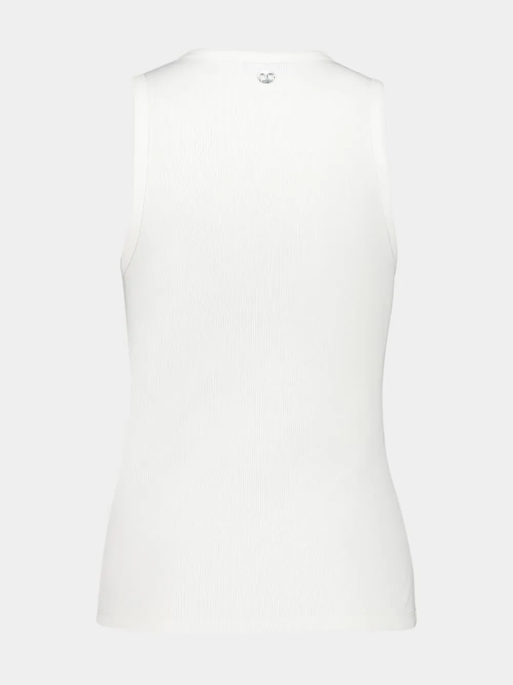 White Cotton Tank Top with Eyelet sold by Fashion Clinic product image thumbnail 4