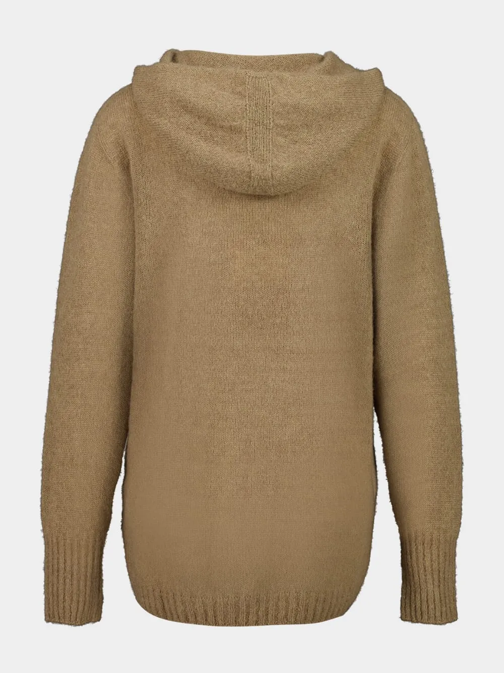 Nut Beige Wool Cashmere Hooded Sweater sold by Fashion Clinic product image thumbnail 2