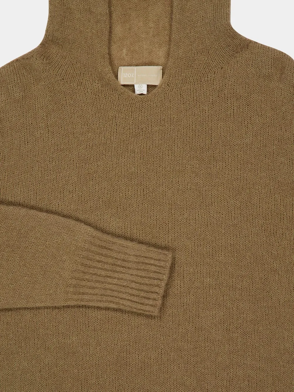 Nut Beige Wool Cashmere Hooded Sweater sold by Fashion Clinic product image thumbnail 3