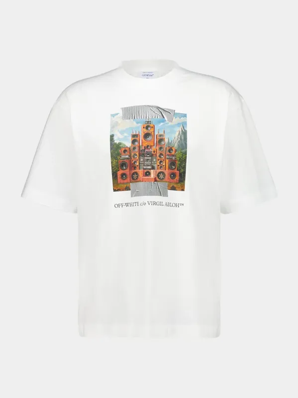 White Train Off Cotton T-Shirt sold by Fashion Clinic