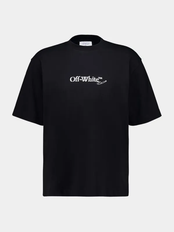 Black Cotton Scribble Arrow T-Shirt sold by Fashion Clinic