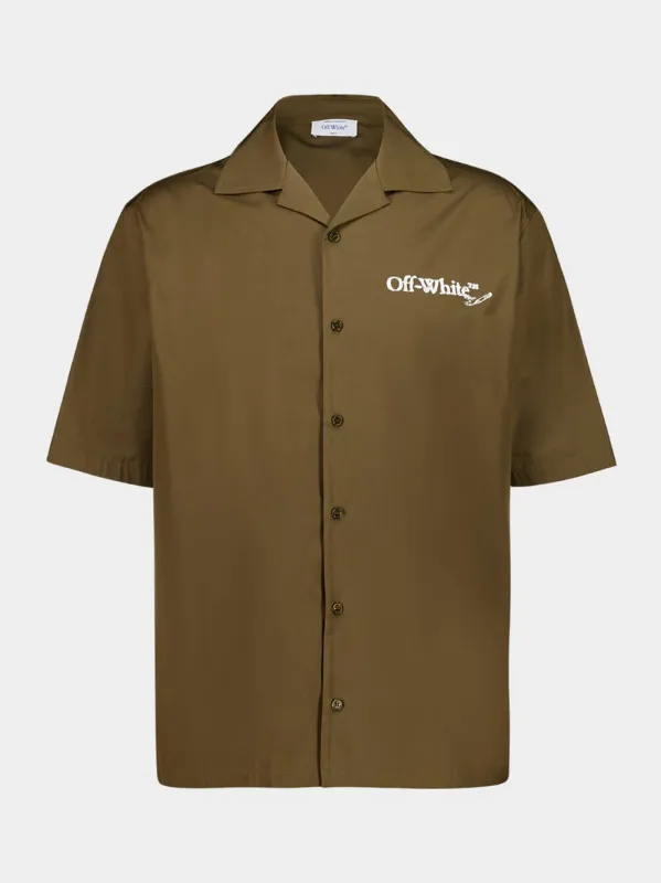 Beech Brown White Scribble Arrow Cotton Shirt sold by Fashion Clinic