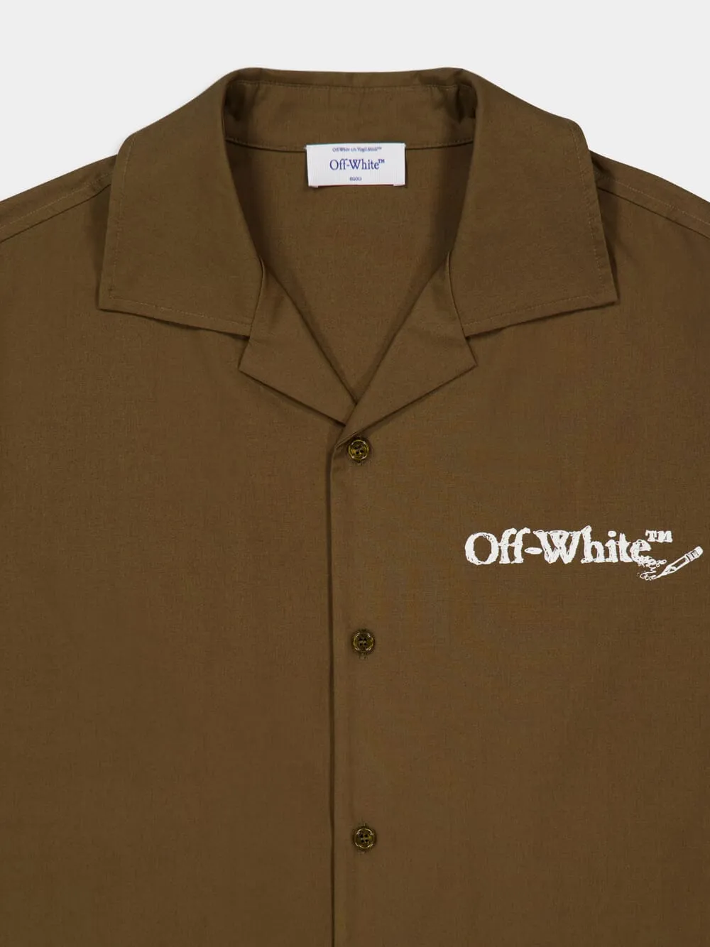 Beech Brown White Scribble Arrow Cotton Shirt sold by Fashion Clinic product image thumbnail 3