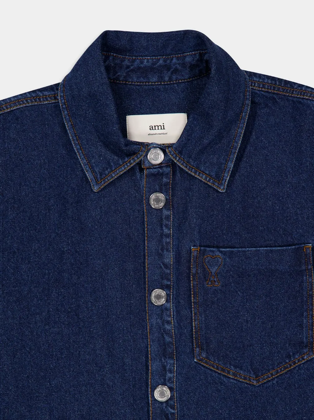 Indigo Blue Ami de Coeur Denim Overshirt sold by Fashion Clinic product image thumbnail 5