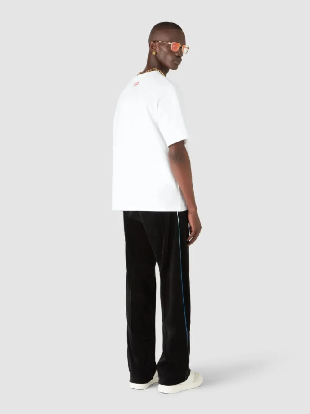 Black Velour Track Pants with Gradient Piping sold by Fashion Clinic product image thumbnail 3