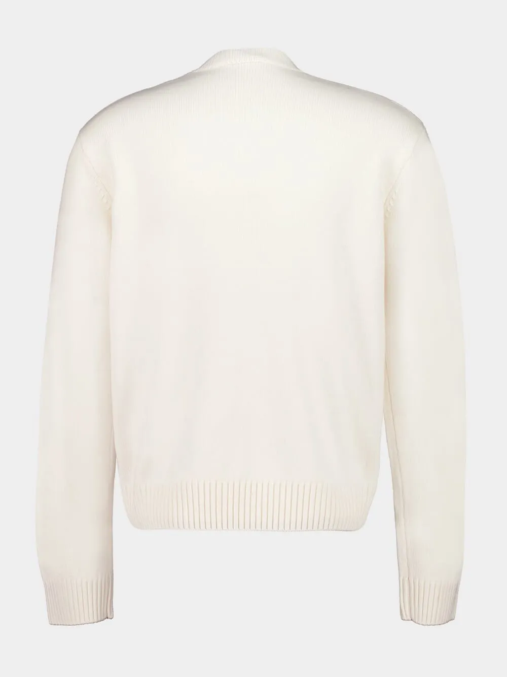 White Emblem Merino Knit Crew Neck Jumper sold by Fashion Clinic product image thumbnail 2