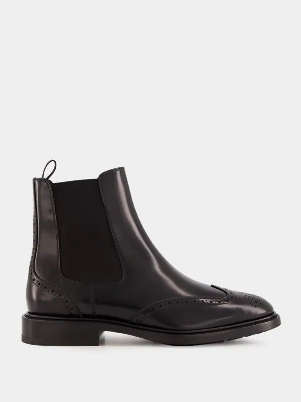 BOOTS CHELSEA W/ BROGUES POLISHED LEATHER sold by Fashion Clinic