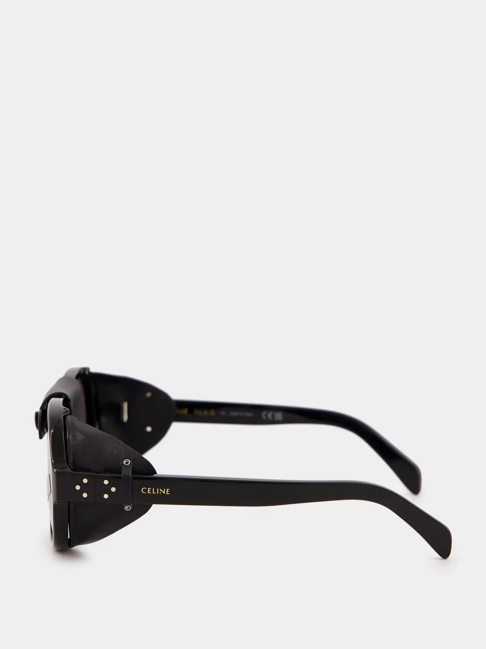 SUNGLASSES BLACK FRAME 57 ACETATE WITH LEATHER sold by Fashion Clinic product image thumbnail 3