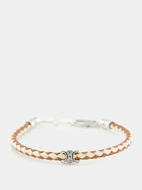 Triomphe Beach Bracelet in Brass and Smooth Calfskin sold by Fashion Clinic