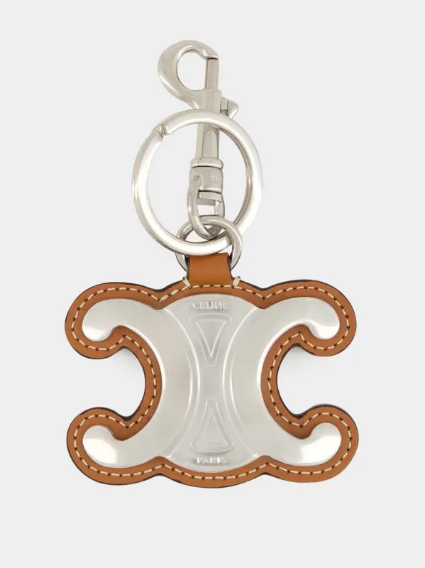 KEYRING TRIOMPHE STEEL & LEATHER sold by Fashion Clinic