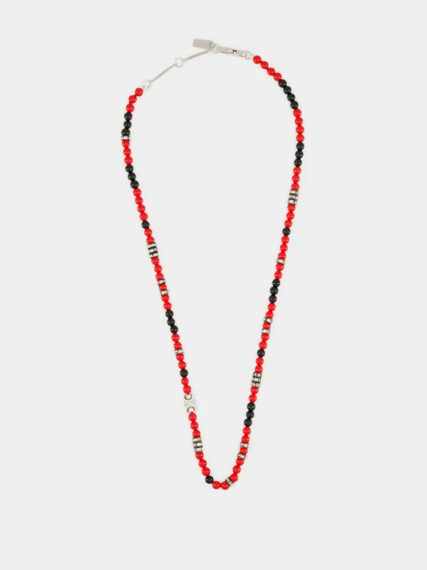 NECKLACE SAN ONOFRE TROMPHE ONYX RESIN PEARLS sold by Fashion Clinic