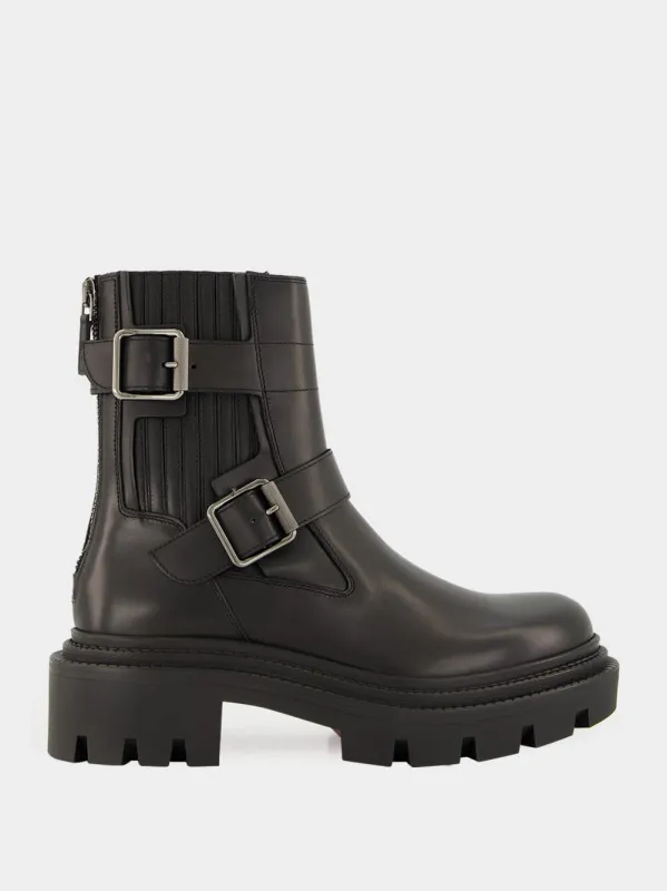Black Oxybootie College Calf Leather Boots sold by Fashion Clinic