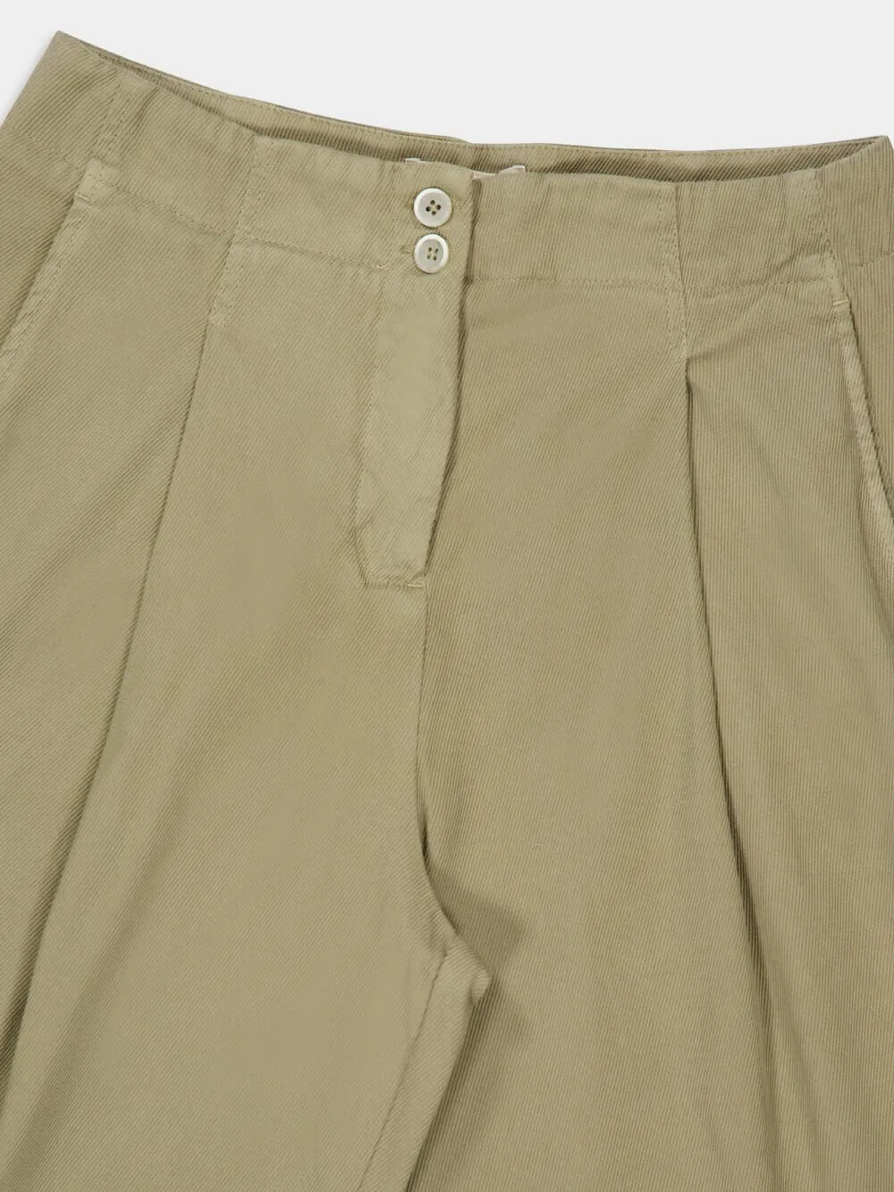 Mastice Green Cotton Blend Trousers sold by Fashion Clinic product image thumbnail 3