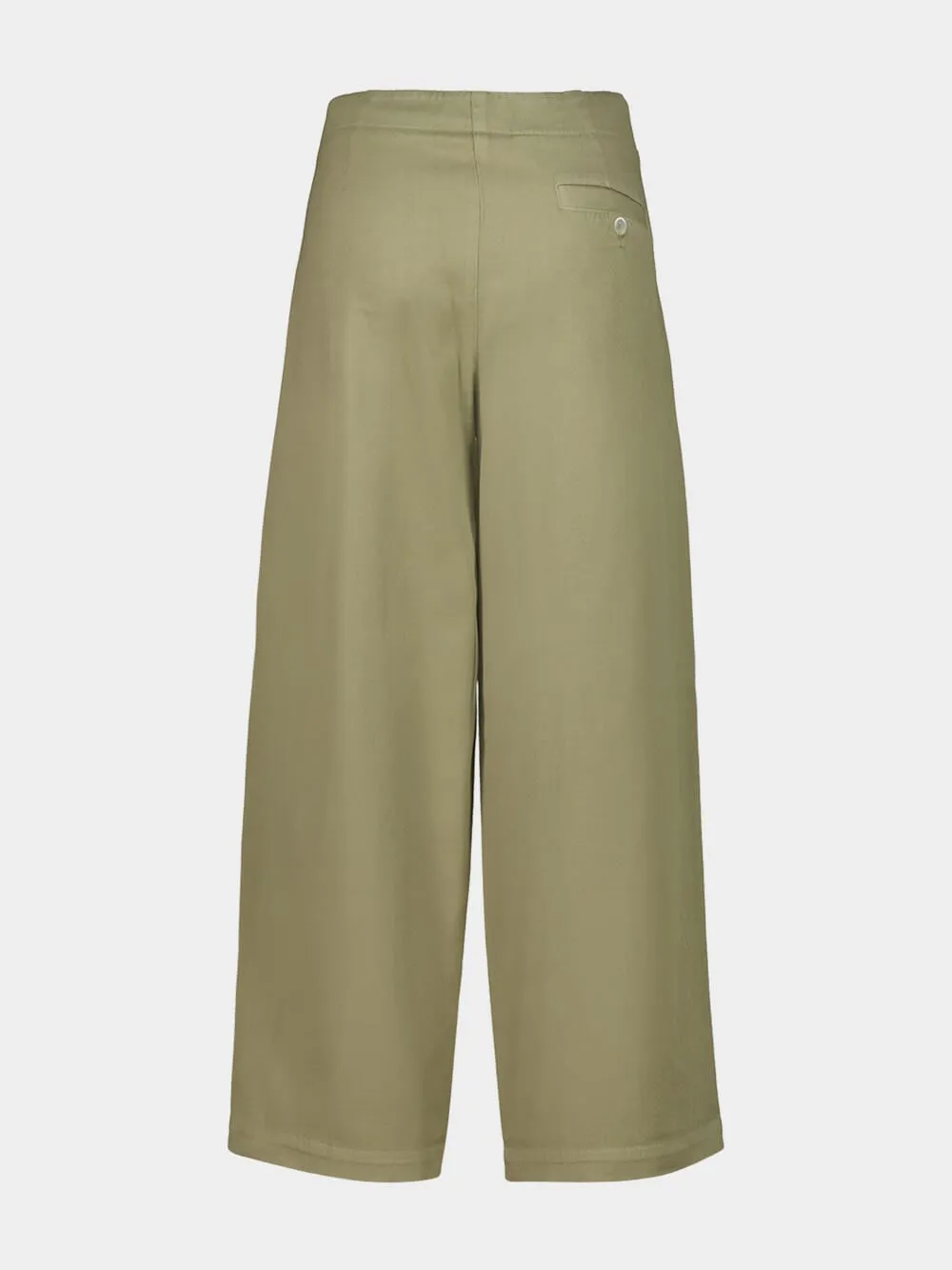 Mastice Green Cotton Blend Trousers sold by Fashion Clinic product image thumbnail 2
