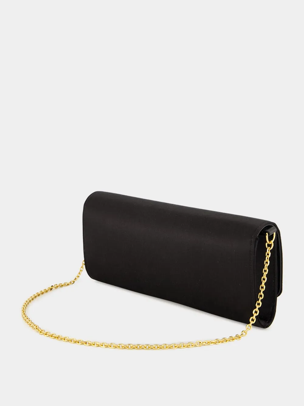 Black Silk Satin Gucci 73 Clutch with Horsebit sold by Fashion Clinic product image thumbnail 5