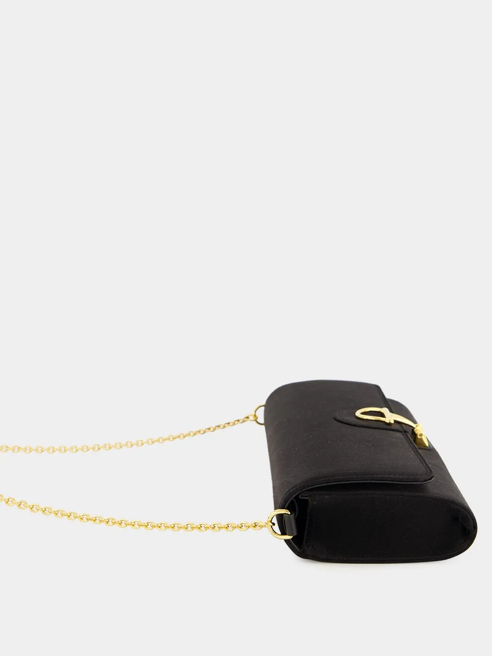 Black Silk Satin Gucci 73 Clutch with Horsebit sold by Fashion Clinic product image thumbnail 4