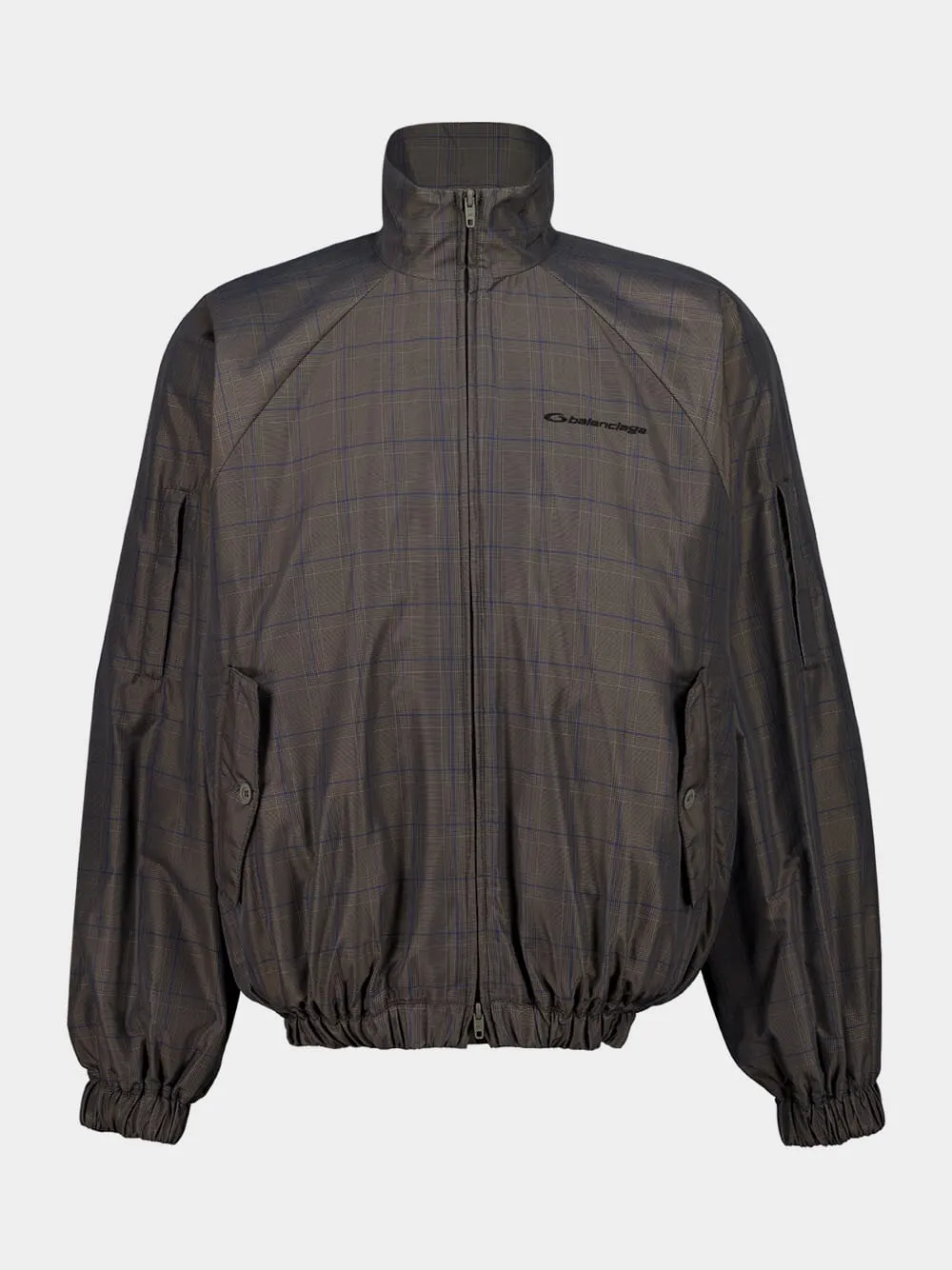 Grey-Blue Nylon Tracksuit Jacket sold by Fashion Clinic