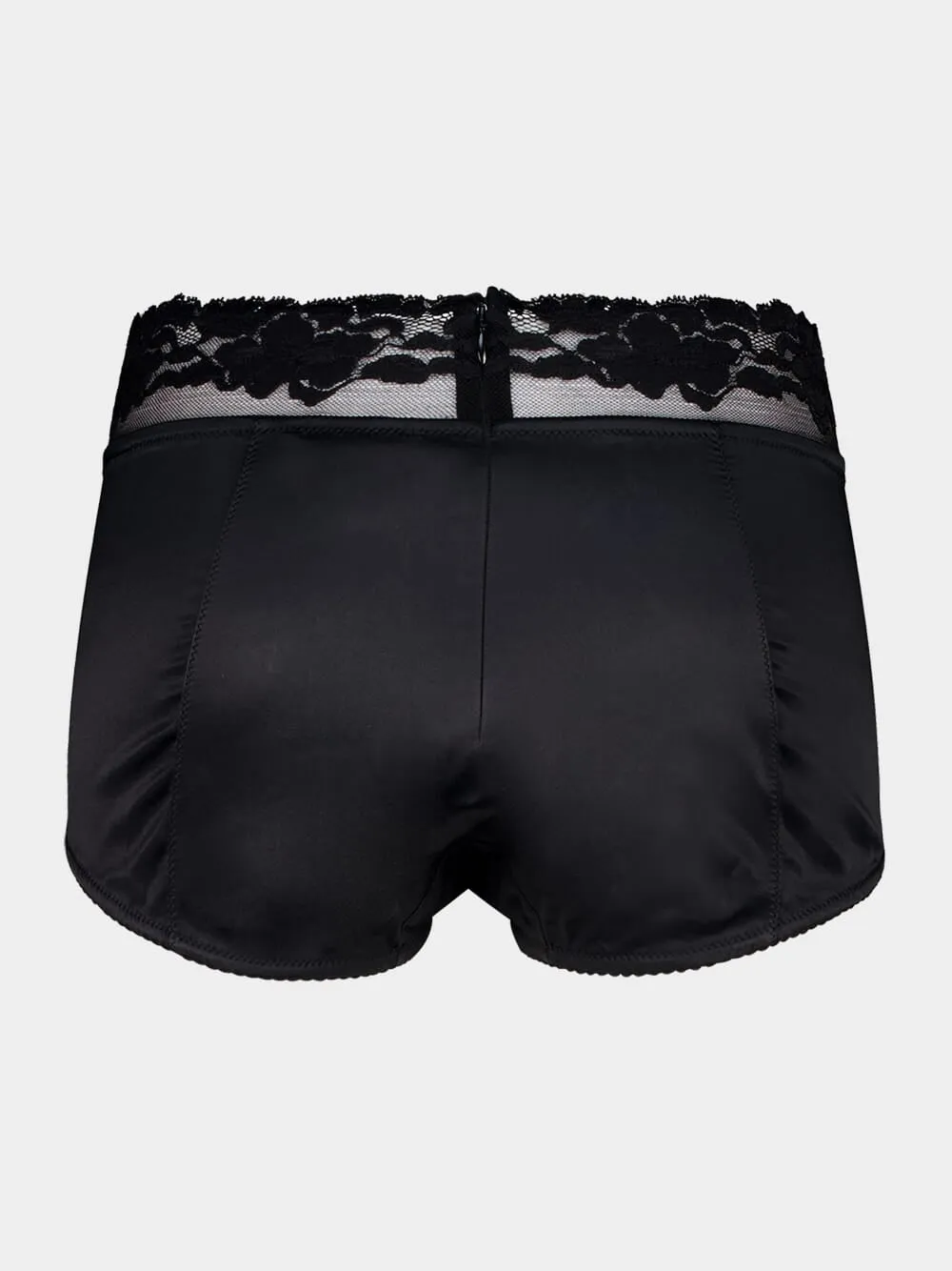 Black Satin and Lace High-Waisted Briefs sold by Fashion Clinic product image thumbnail 2