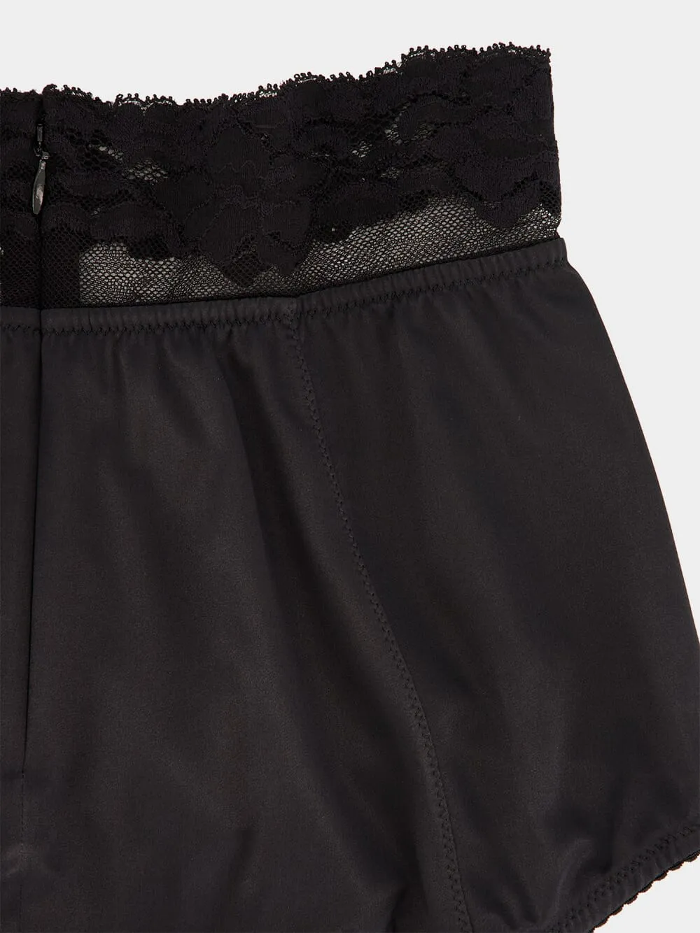 Black Satin and Lace High-Waisted Briefs sold by Fashion Clinic product image thumbnail 4