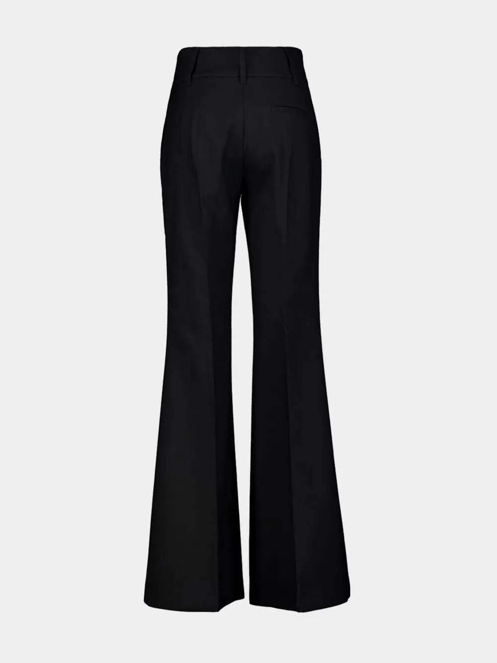Navy Wool-Cashmere Flared Trousers sold by Fashion Clinic product image thumbnail 2