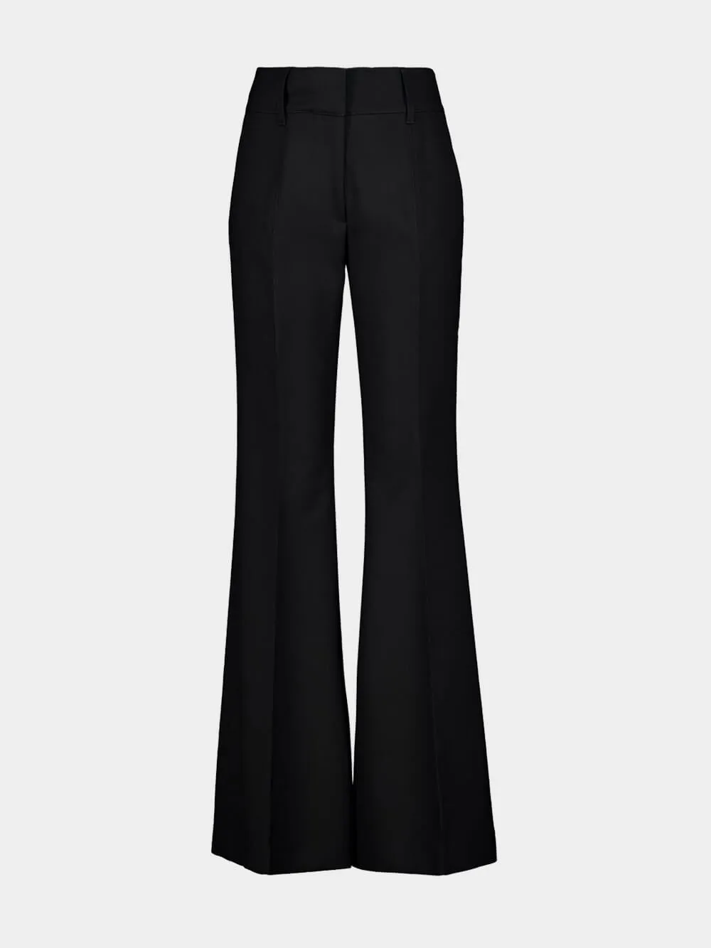 Navy Wool-Cashmere Flared Trousers sold by Fashion Clinic