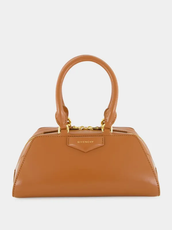 Caramel Mini Antigona East-West Bag sold by Fashion Clinic