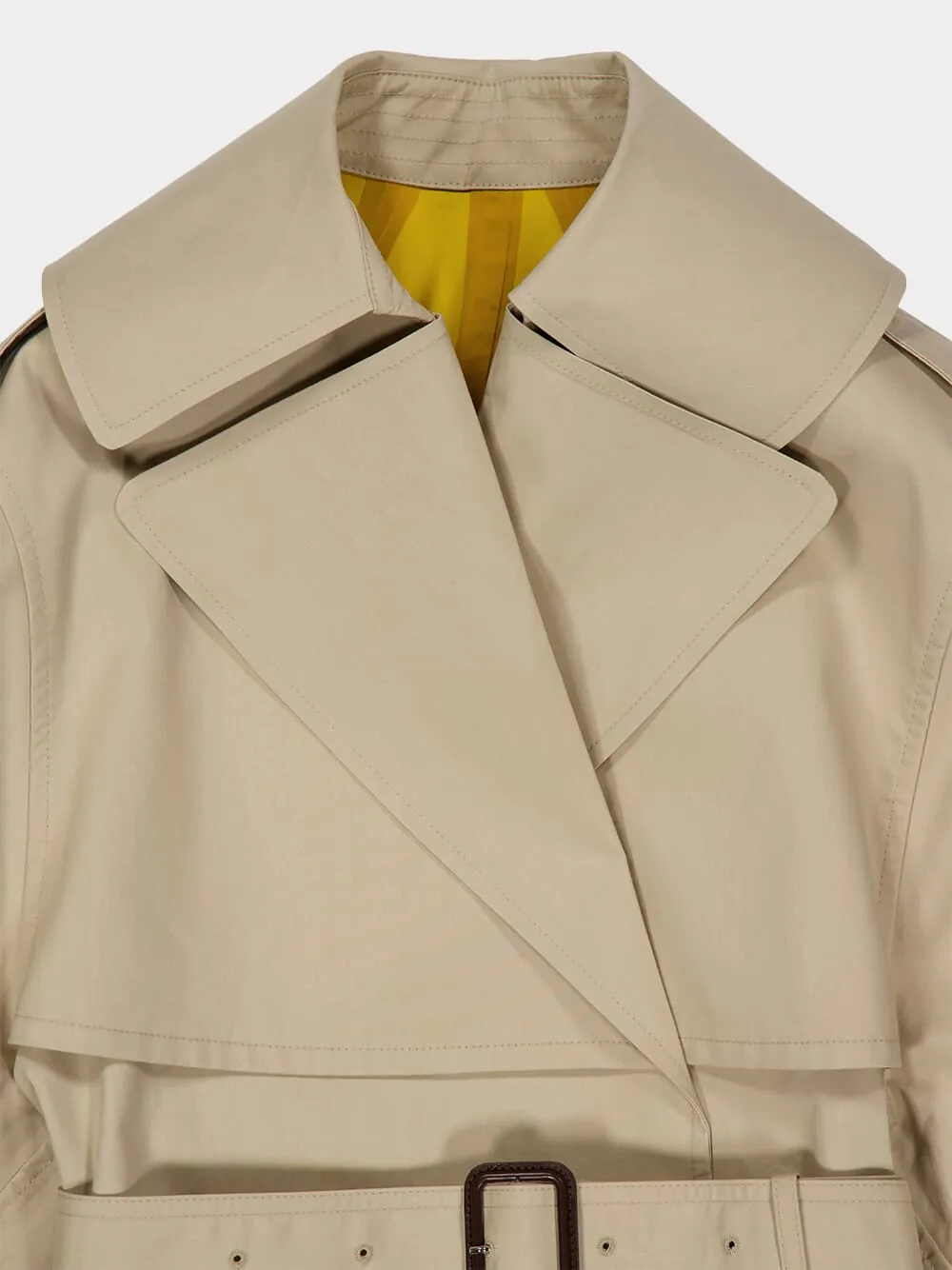 Beige Cocoon Short Cotton Trench sold by Fashion Clinic product image thumbnail 5