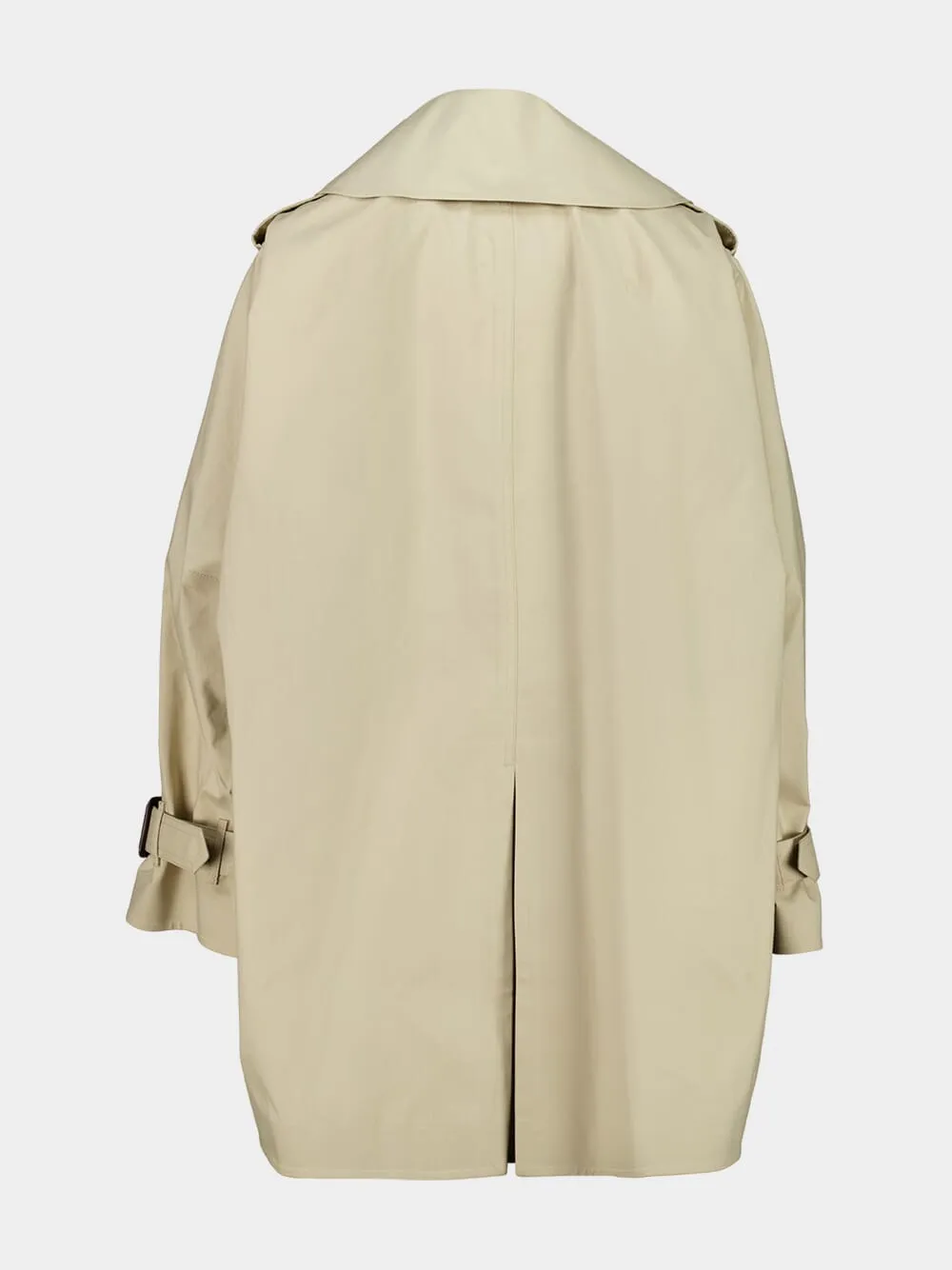 Beige Cocoon Short Cotton Trench sold by Fashion Clinic product image thumbnail 4