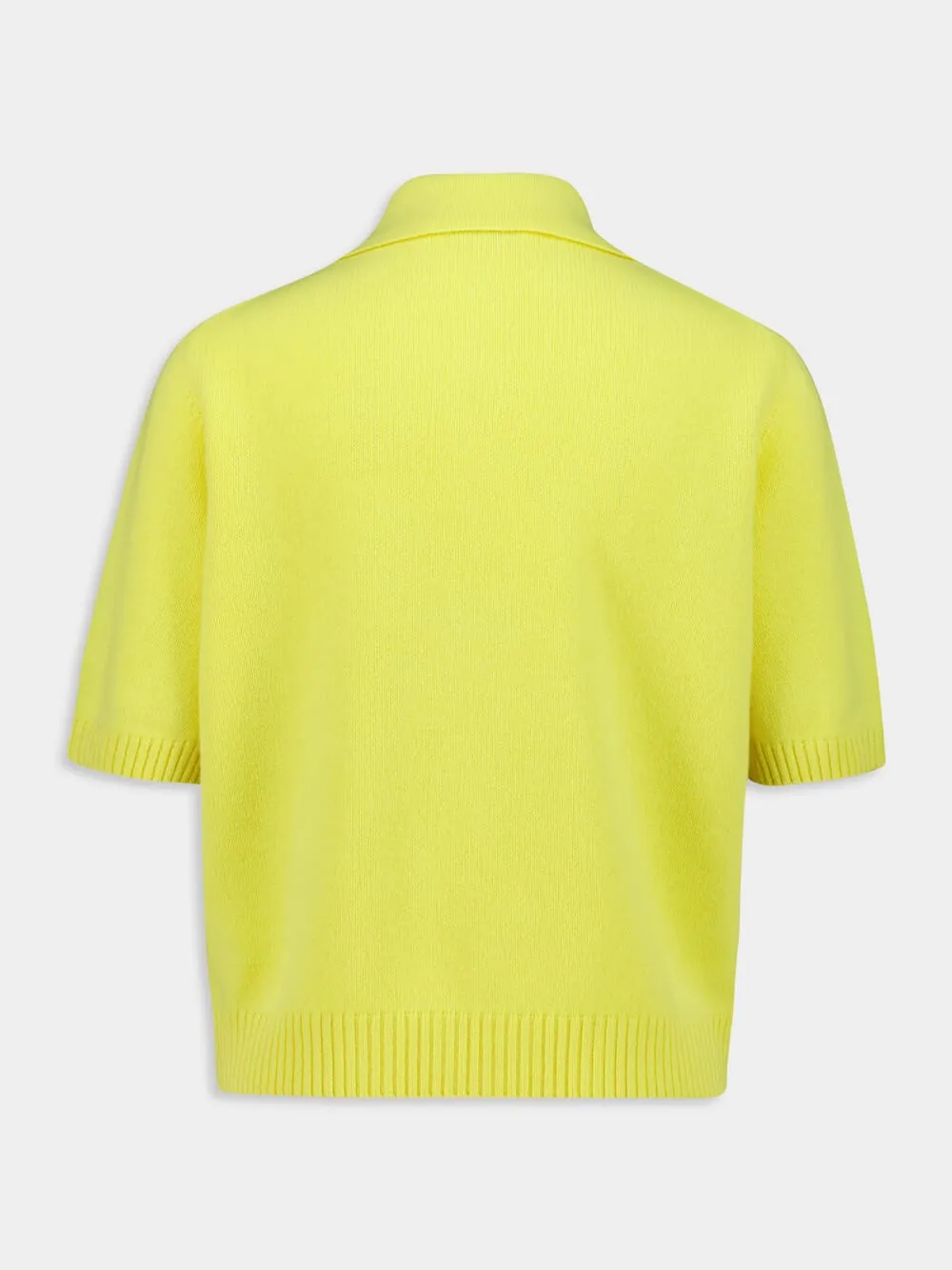 Acid Yellow Wool-Cashmere Polo Top sold by Fashion Clinic product image thumbnail 4
