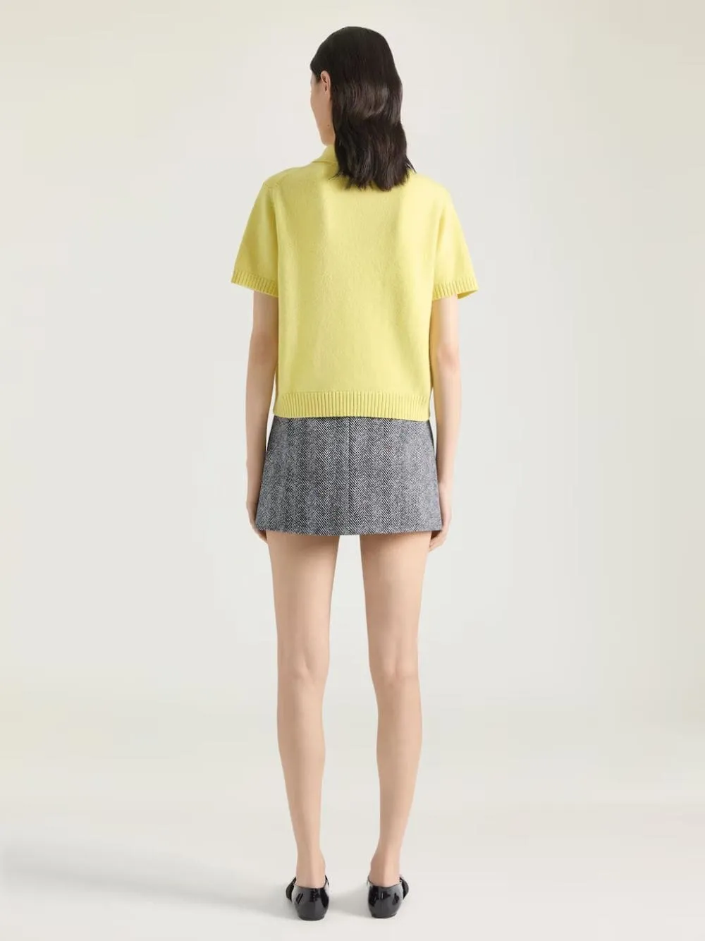 Acid Yellow Wool-Cashmere Polo Top sold by Fashion Clinic product image thumbnail 3