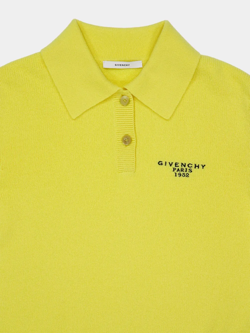 Acid Yellow Wool-Cashmere Polo Top sold by Fashion Clinic product image thumbnail 5