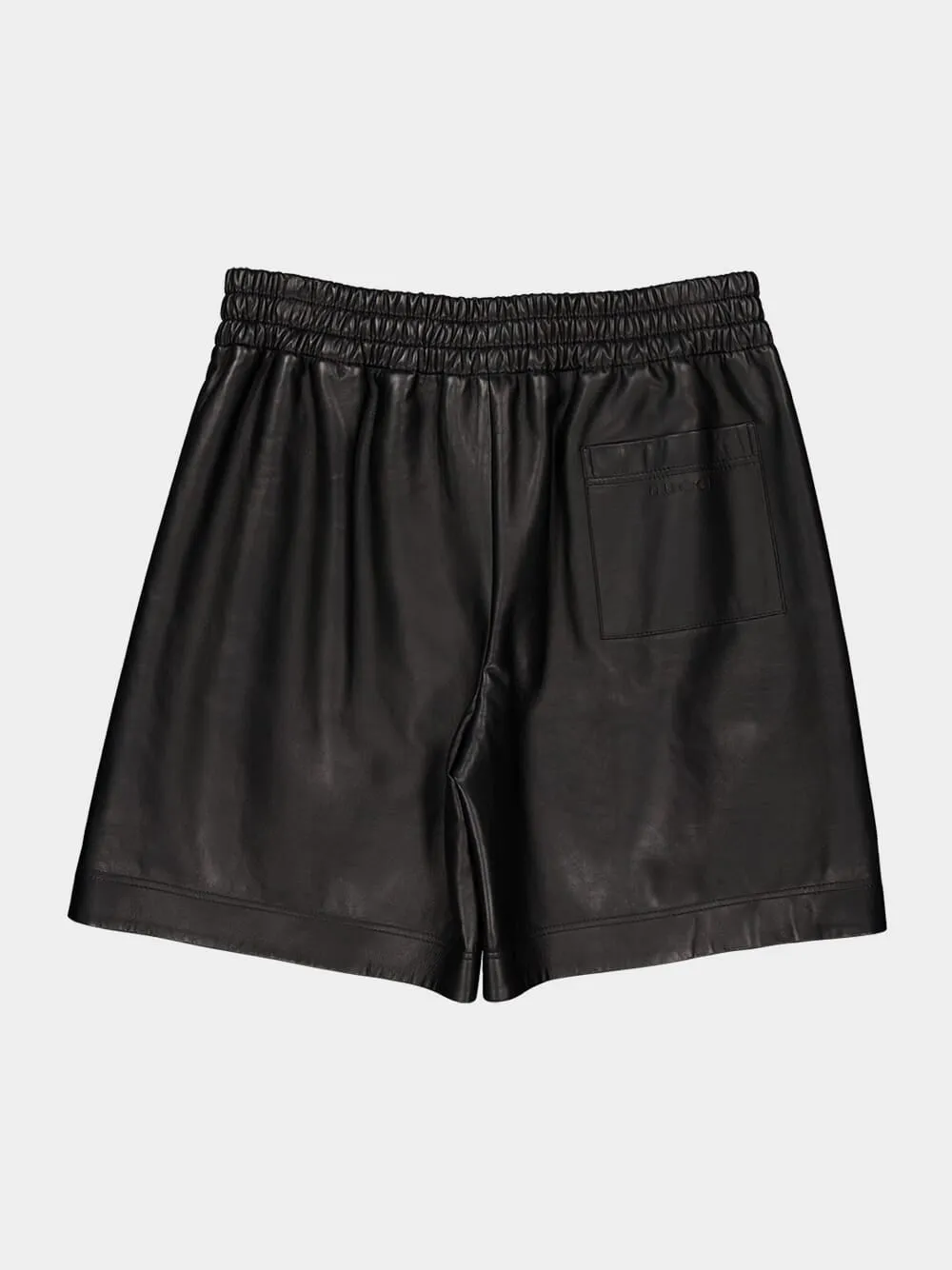 Black Bonded Leather Jersey Shorts sold by Fashion Clinic product image thumbnail 5