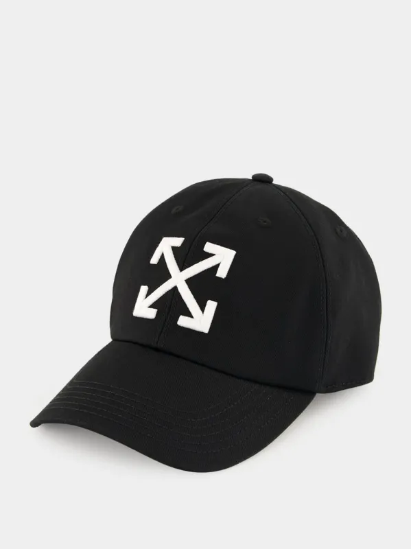 Black Arrow Drill Embroidered Baseball Cap made by Off-White