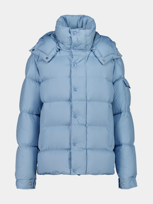Light Blue Maya 70 Hooded Short Down Jacket sold by Fashion Clinic