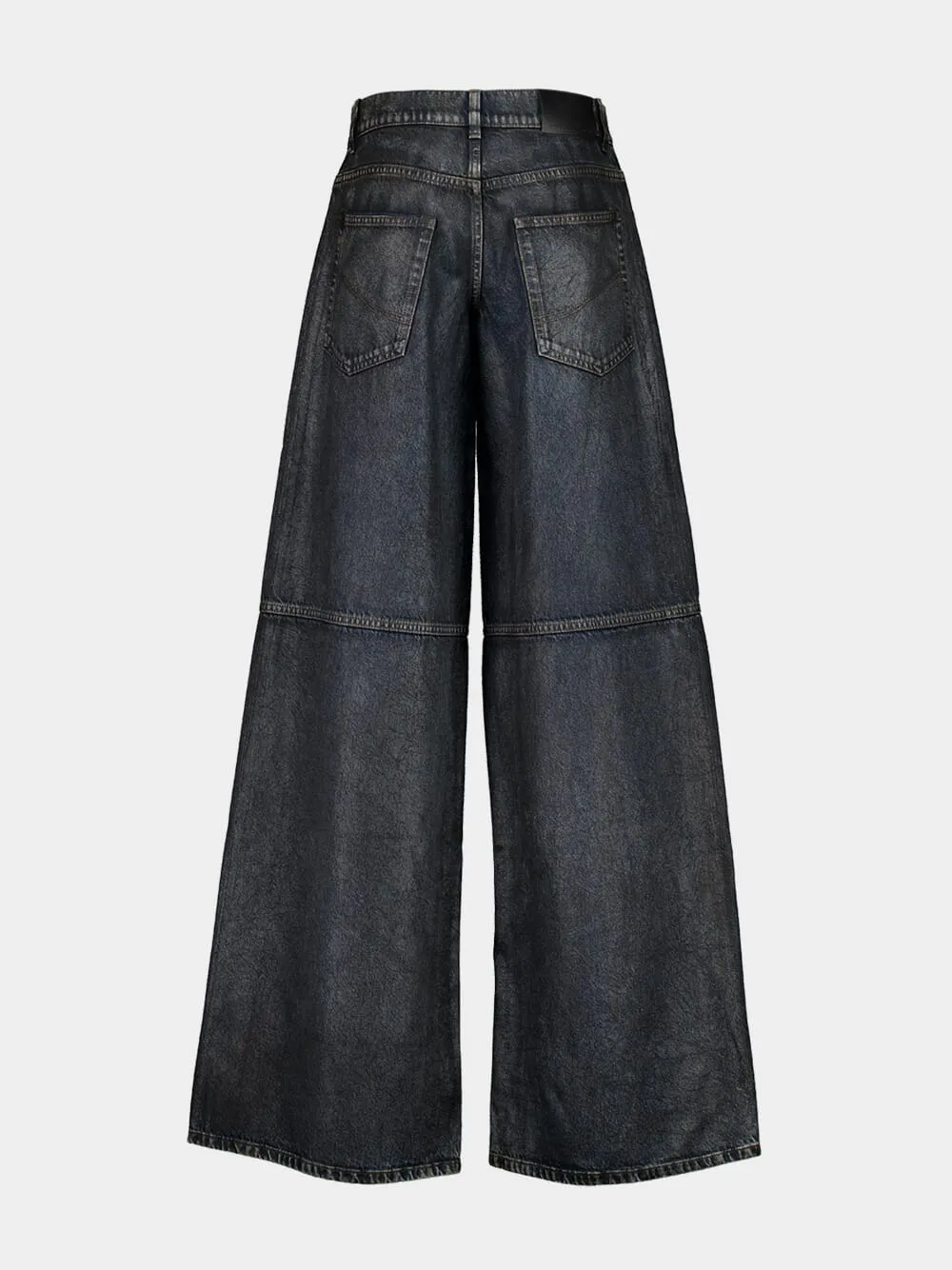 Aged Blue Waxed Straight-Leg Jeans sold by Fashion Clinic product image thumbnail 3