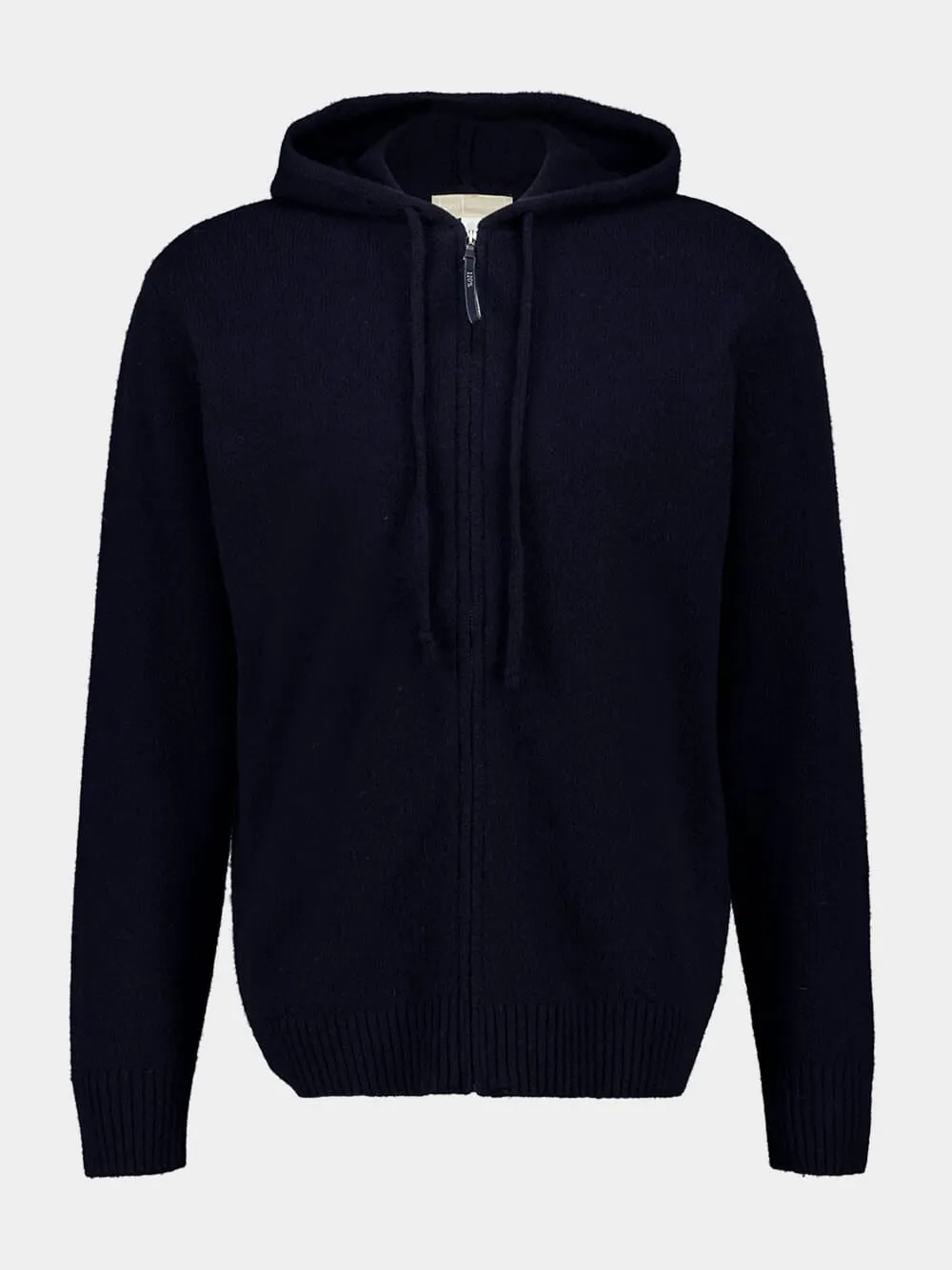 Navy Blue Wool Zip-Up Sweatshirt sold by Fashion Clinic