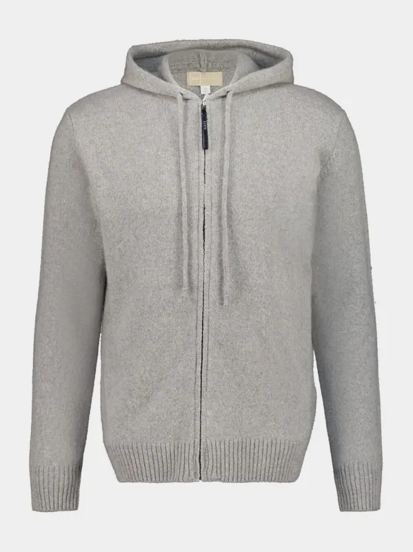 Grey Wool Zip-Up Sweatshirt sold by Fashion Clinic