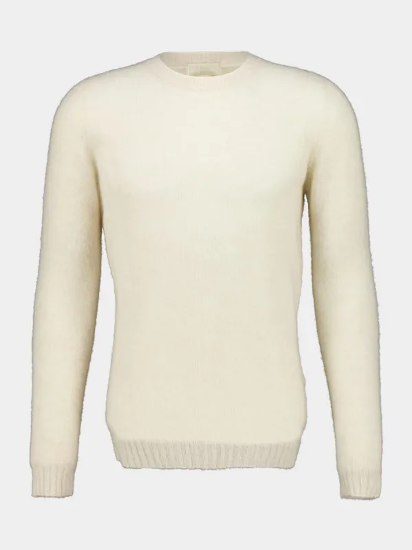 Natural Wool Crew-Neck Knit Sweater sold by Fashion Clinic