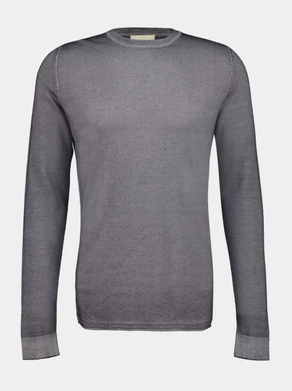 Grey Wool Crew-Neck Sweater sold by Fashion Clinic